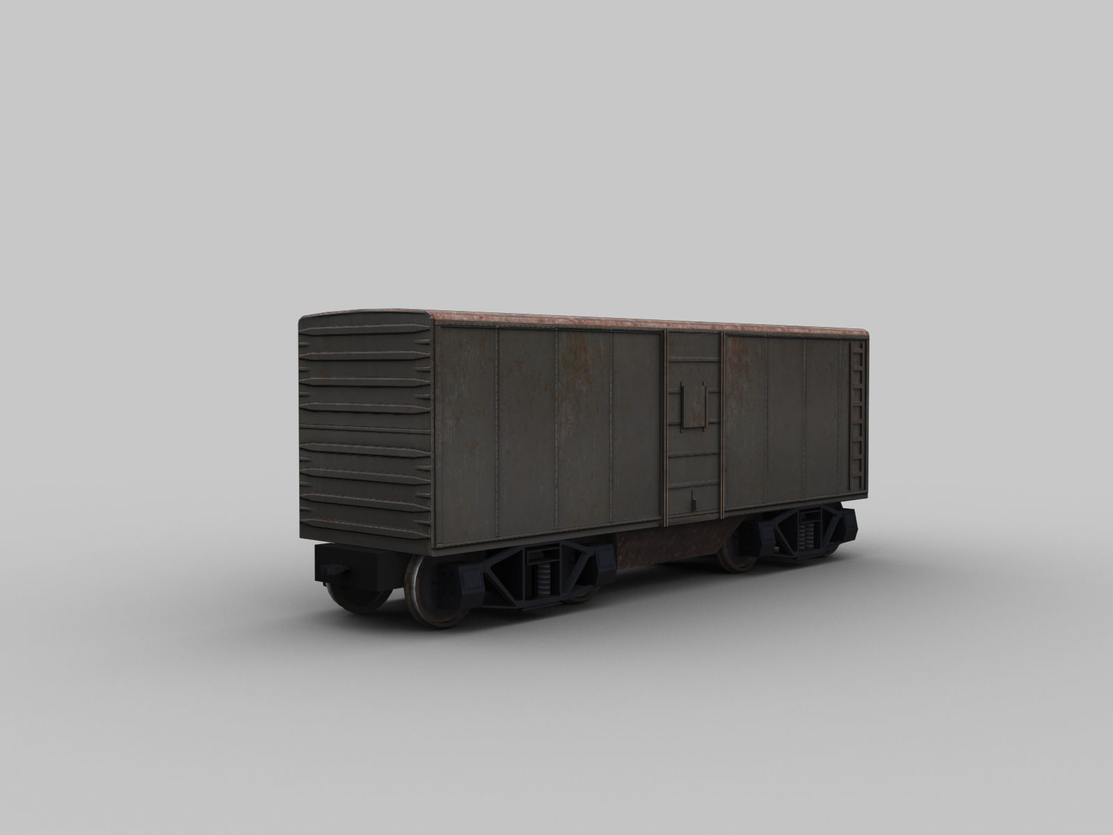 freight wagon Lowpoly Low-poly 3D model_2