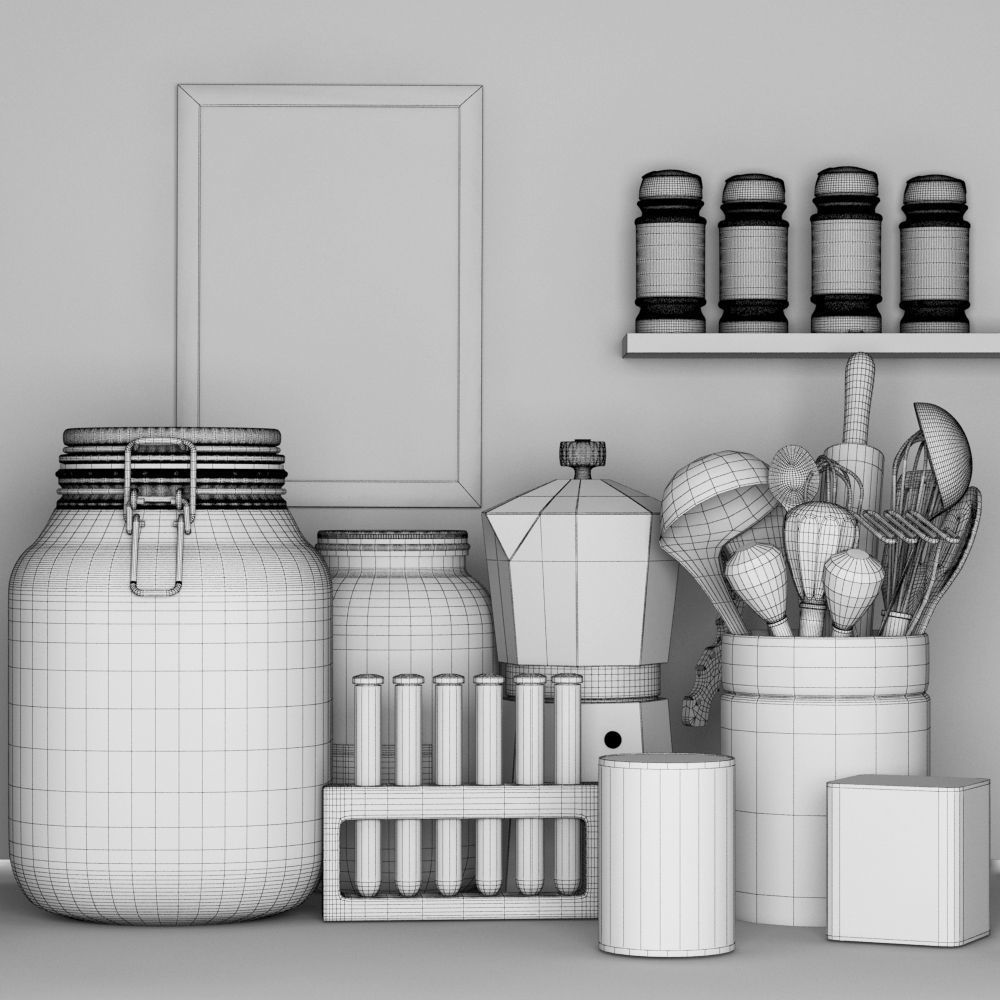Kitchen appliances 3D model_1