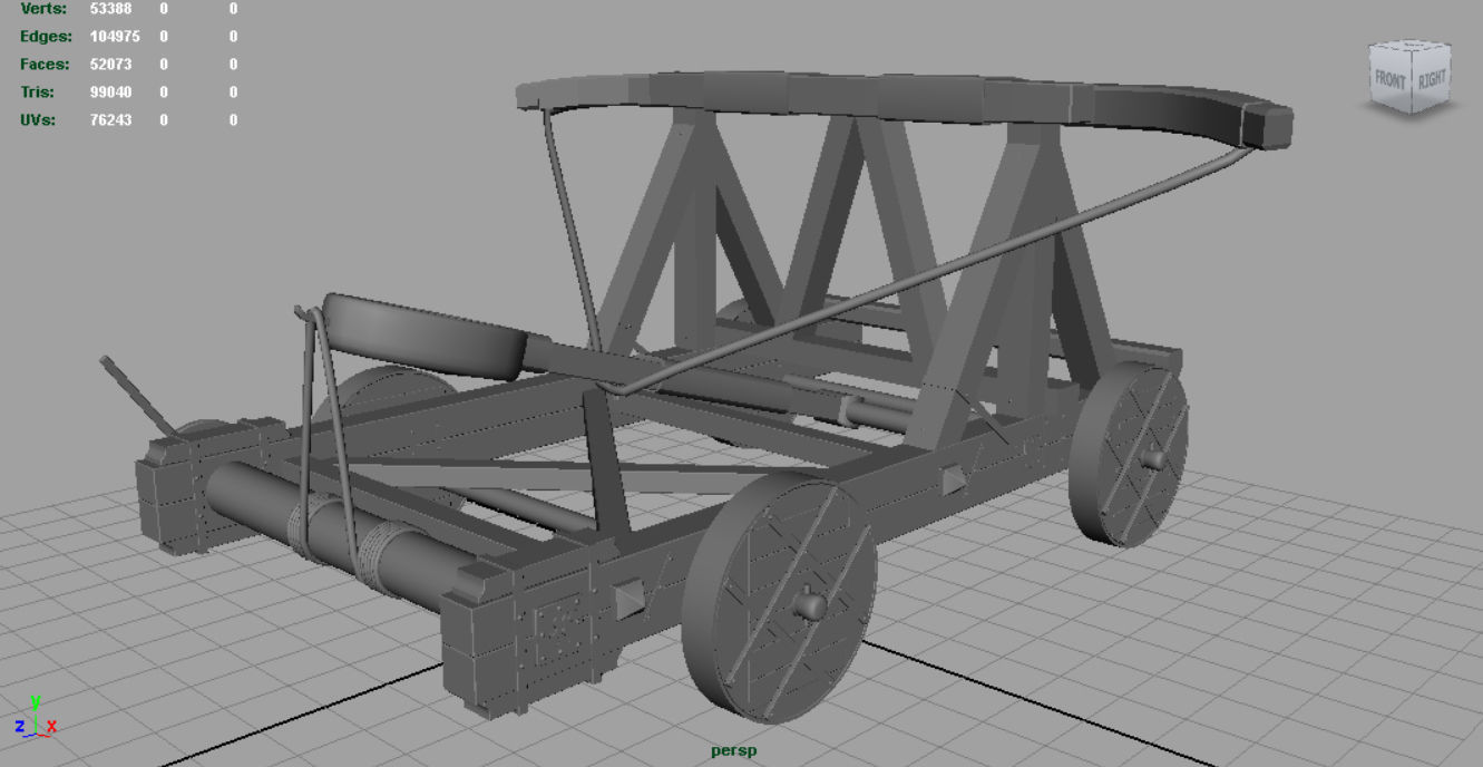 Medieval Catapult 3D model_5