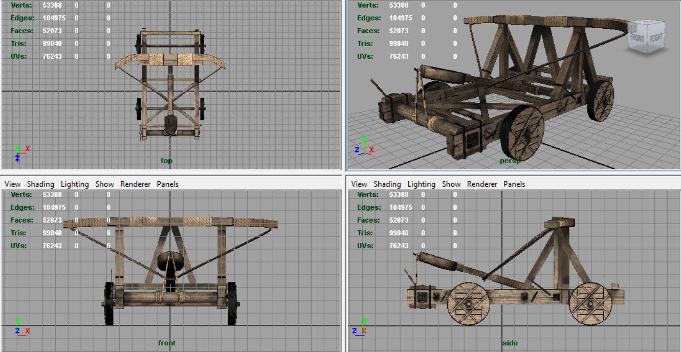 Medieval Catapult 3D model_7