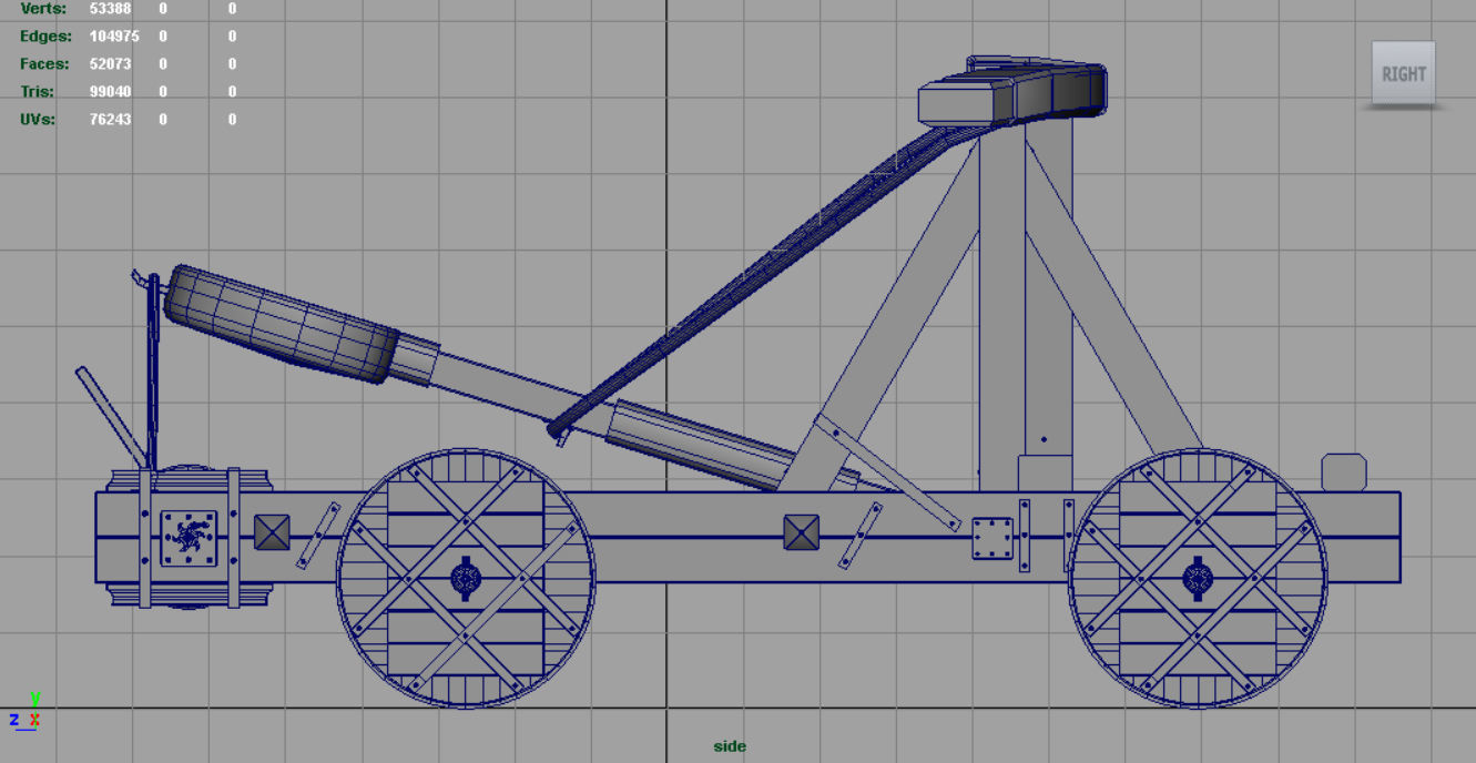Medieval Catapult 3D model_10