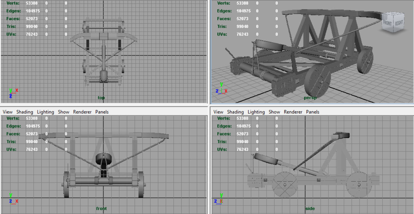 Medieval Catapult 3D model_8