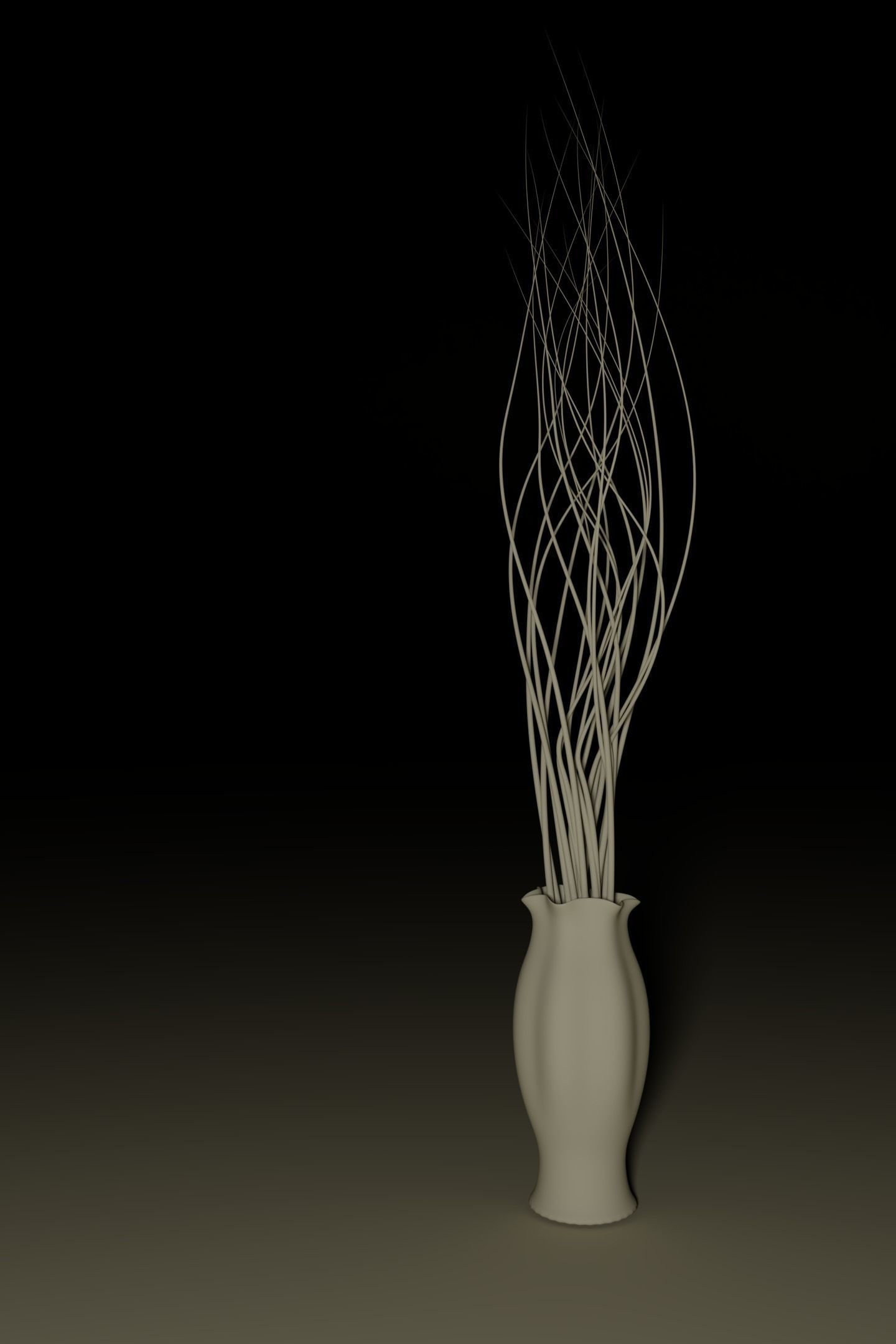 Vase with dry plant sticks 3D model_1