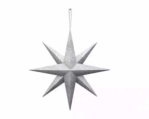 Star wall decoration with hanger  Low-poly 3D model