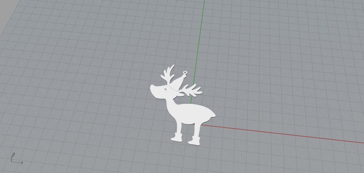 Christmas reindeer ornament 3D print model_3