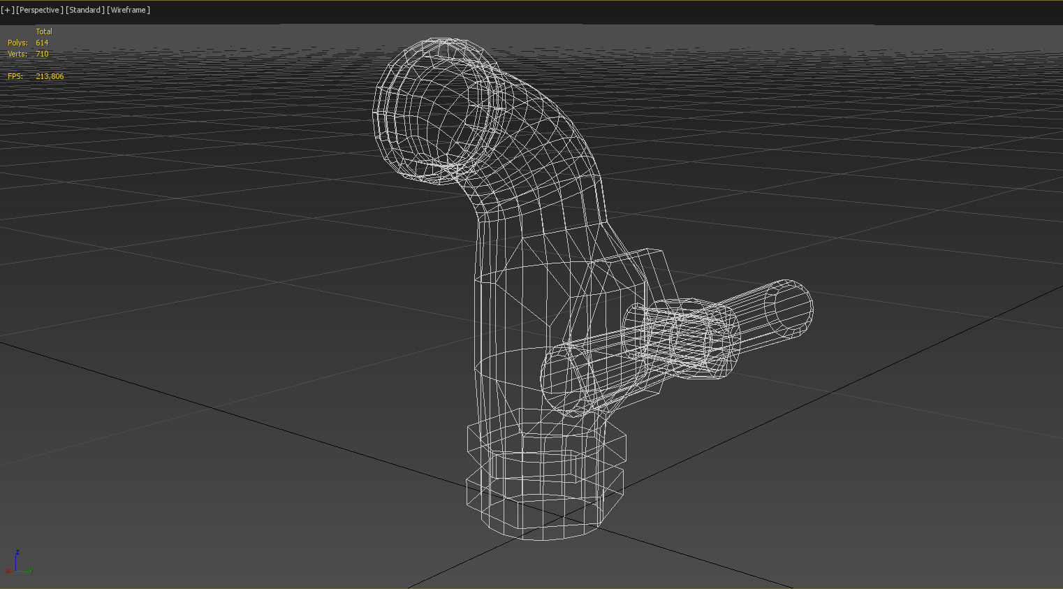 Chrome cold water tap 3D model_16