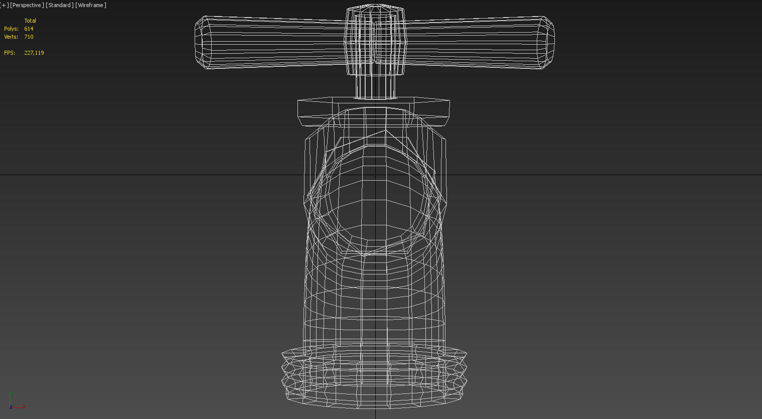 Chrome cold water tap 3D model_15