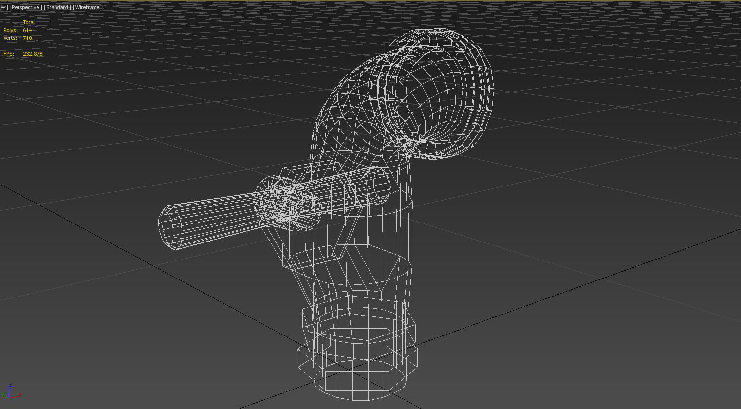 Chrome cold water tap 3D model_14