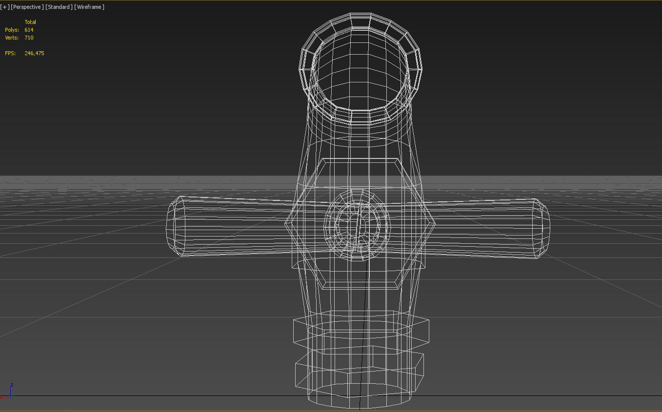 Chrome cold water tap 3D model_17