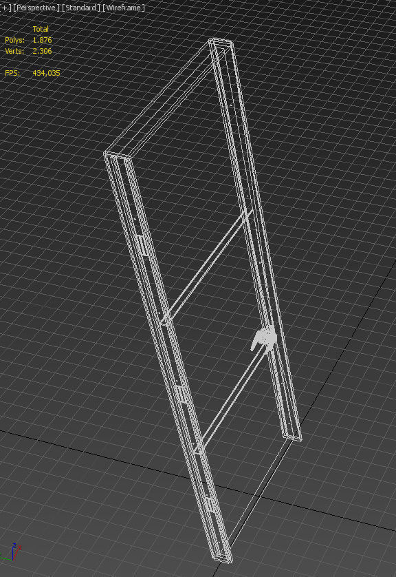 Wooden door and frame 3D model_24