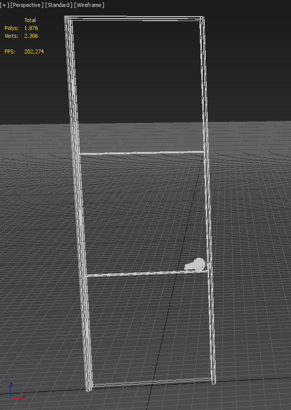 Wooden door and frame 3D model_21