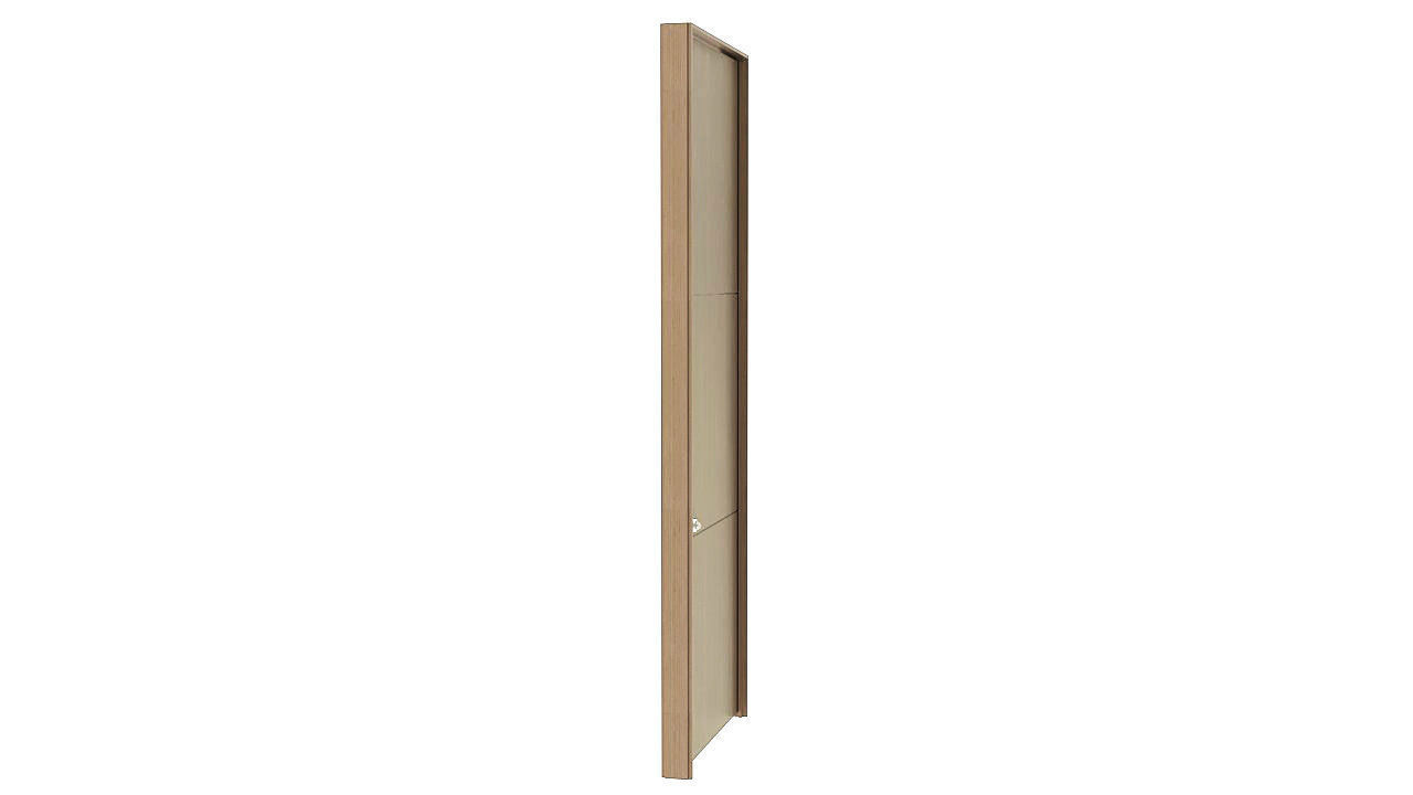 Wooden door and frame 3D model_7