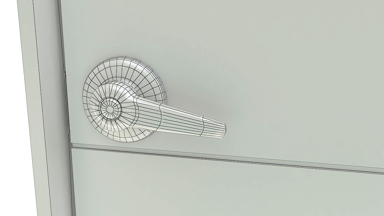 Wooden door and frame 3D model_20