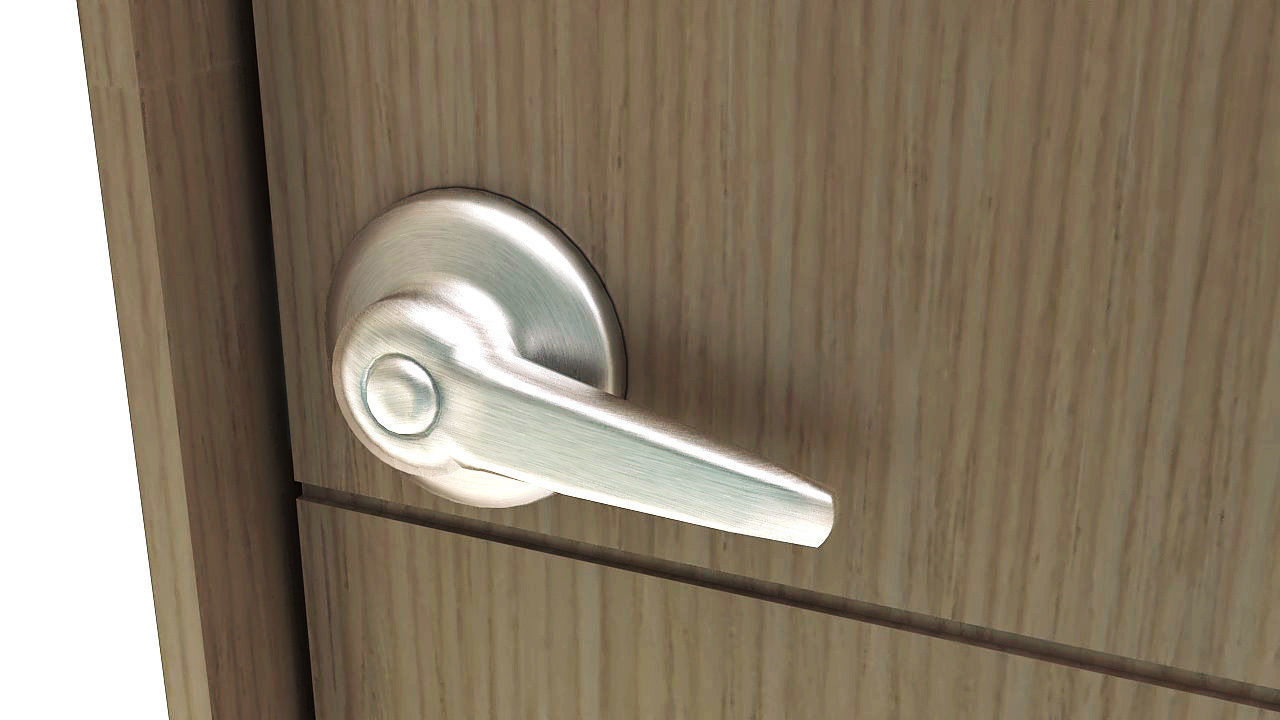 Wooden door and frame 3D model_10