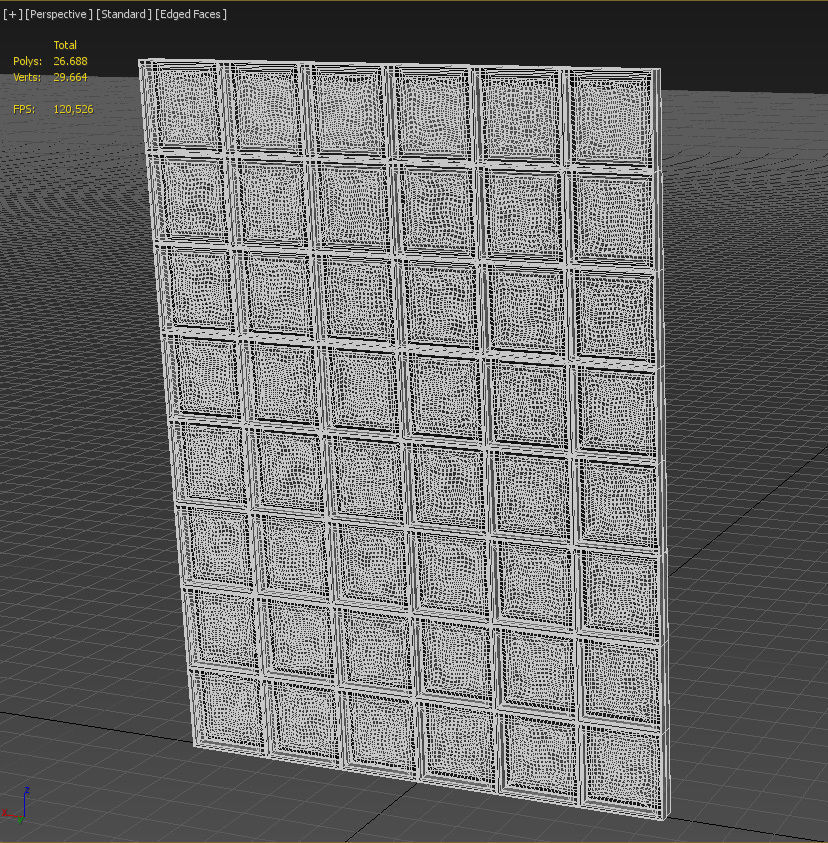 Glass block wall tiles 3D model_13