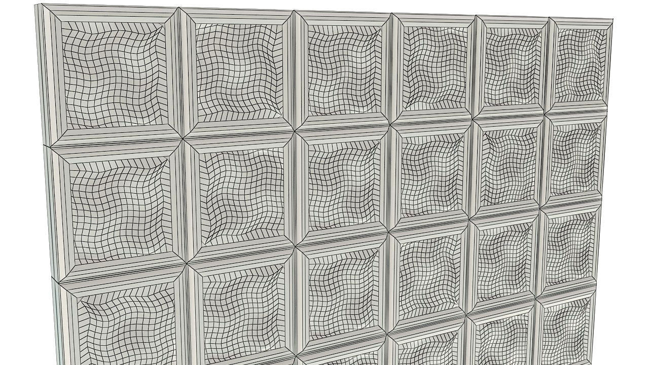 Glass block wall tiles 3D model_7
