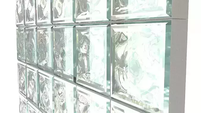 Glass block wall tiles 3D model