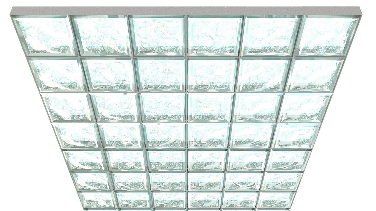 Glass block wall tiles 3D model_6