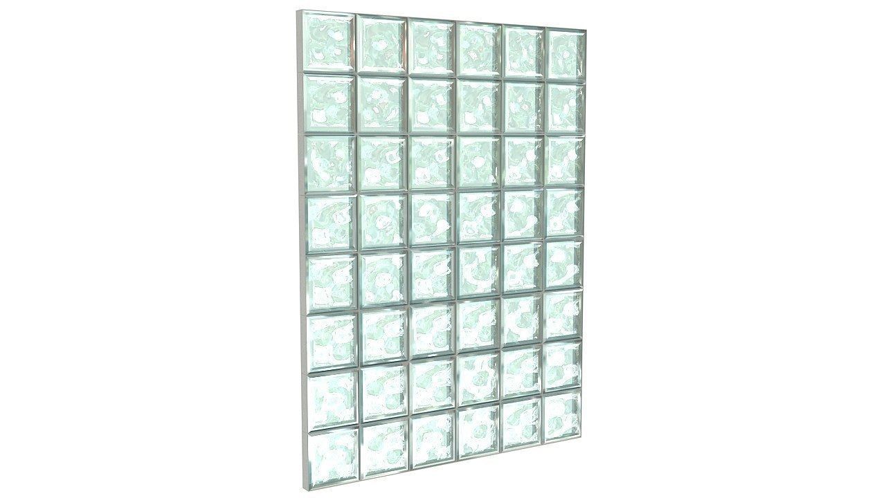 Glass block wall tiles 3D model_4