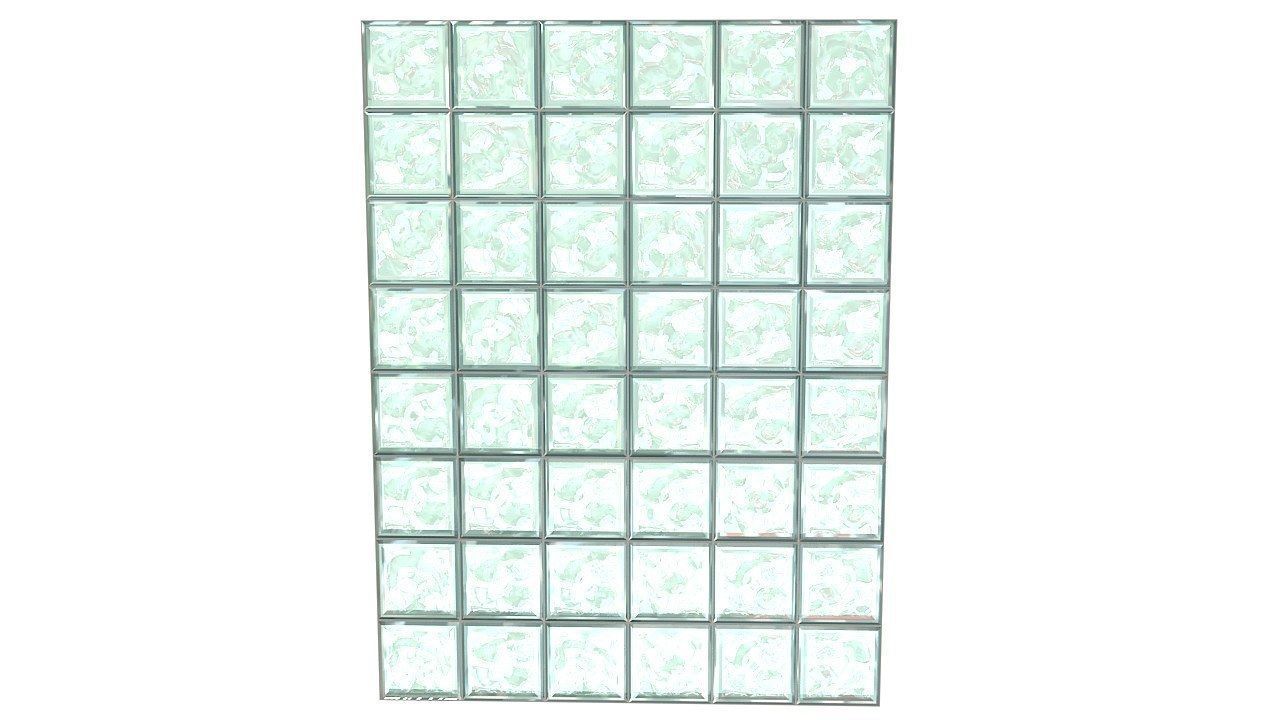 Glass block wall tiles 3D model_3