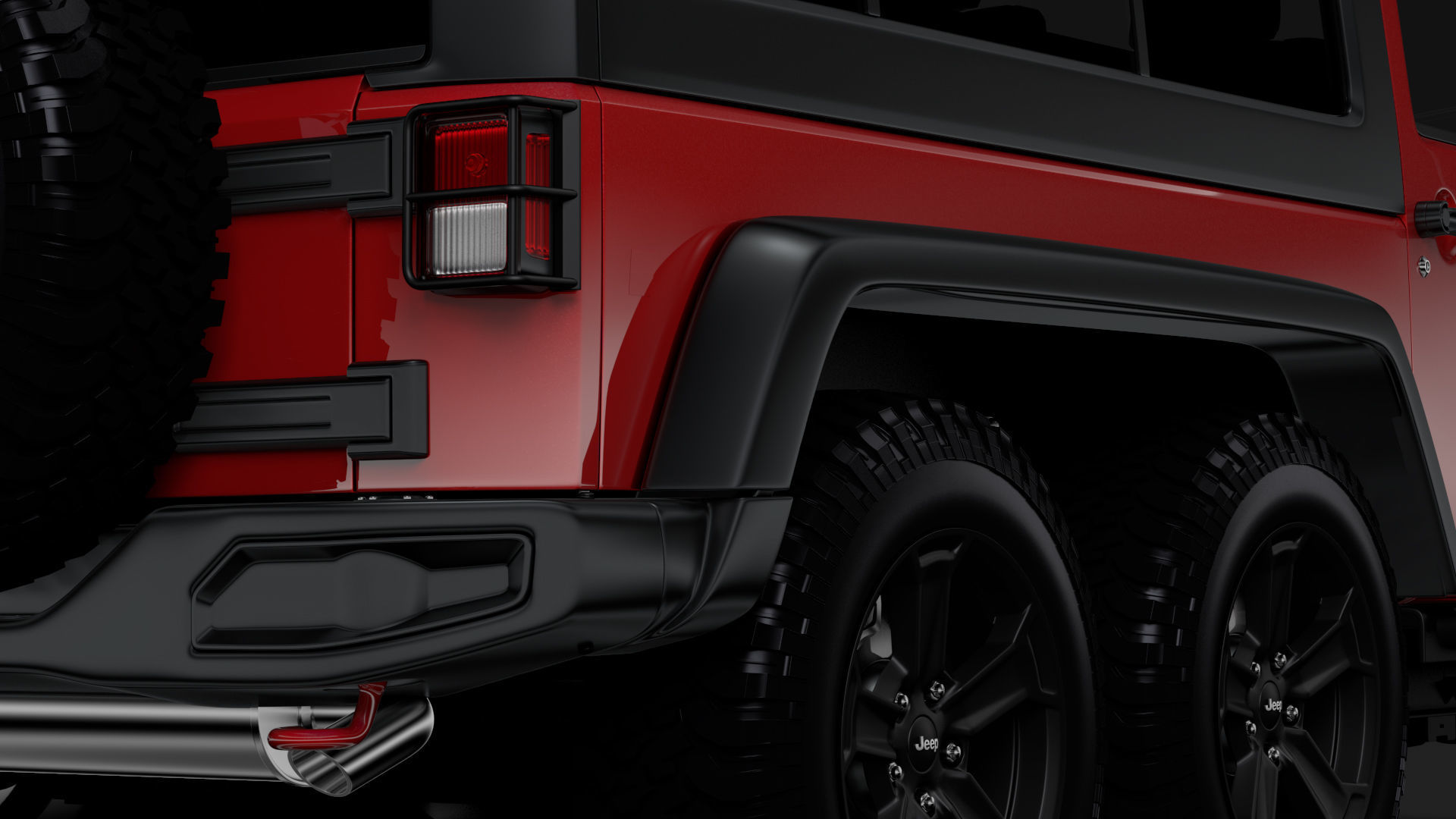Jeep Wrangler 6x6 Rubicon Recon JK 2017 3D model_3
