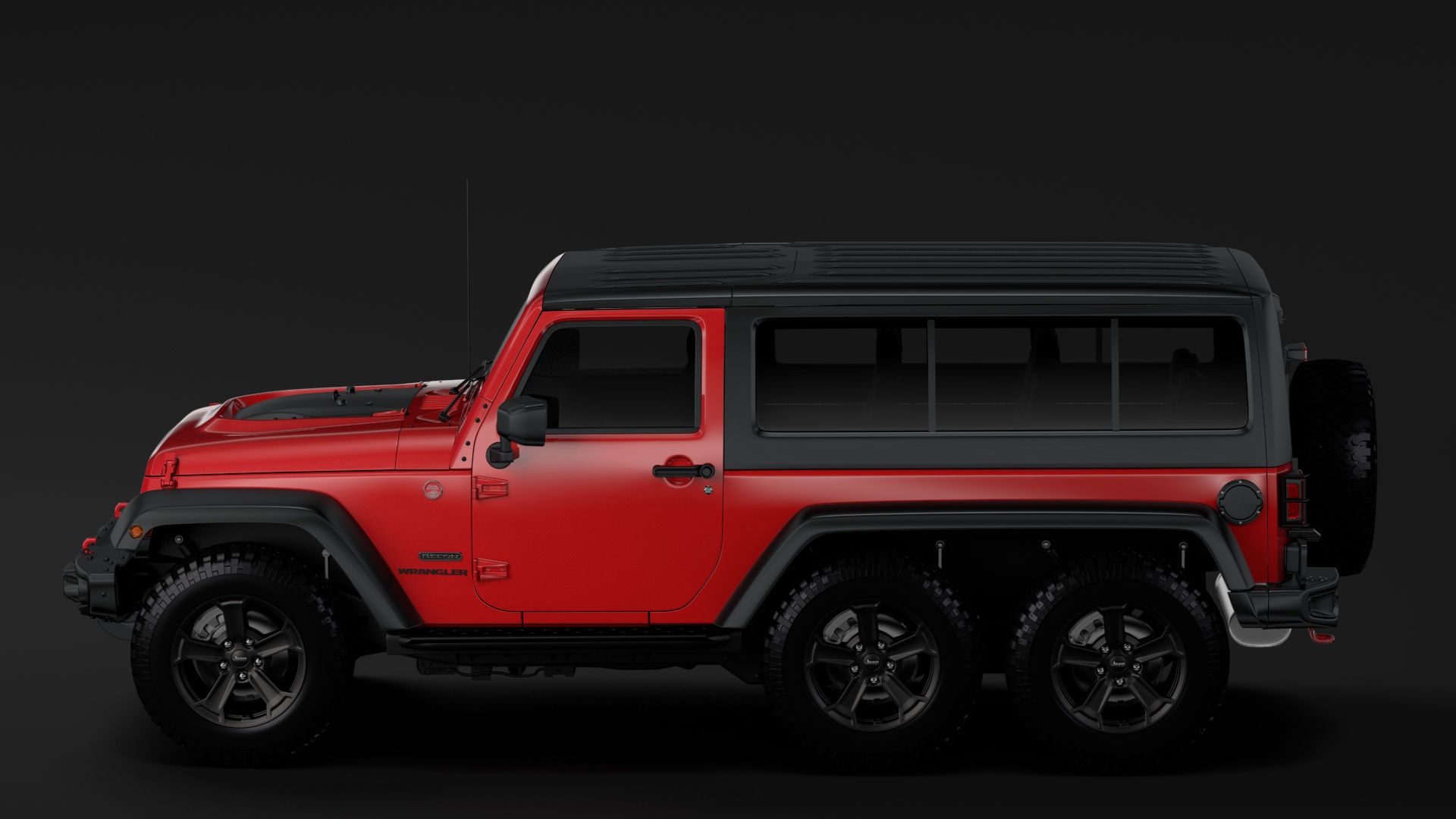 Jeep Wrangler 6x6 Rubicon Recon JK 2017 3D model_6