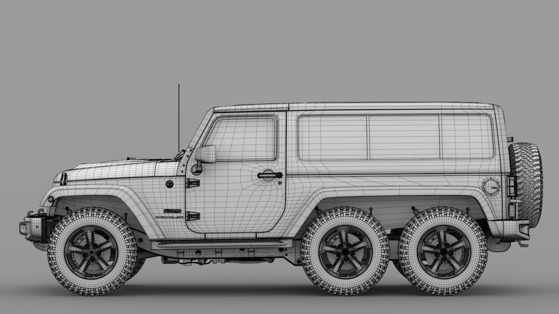 Jeep Wrangler 6x6 Rubicon Recon JK 2017 3D model_16