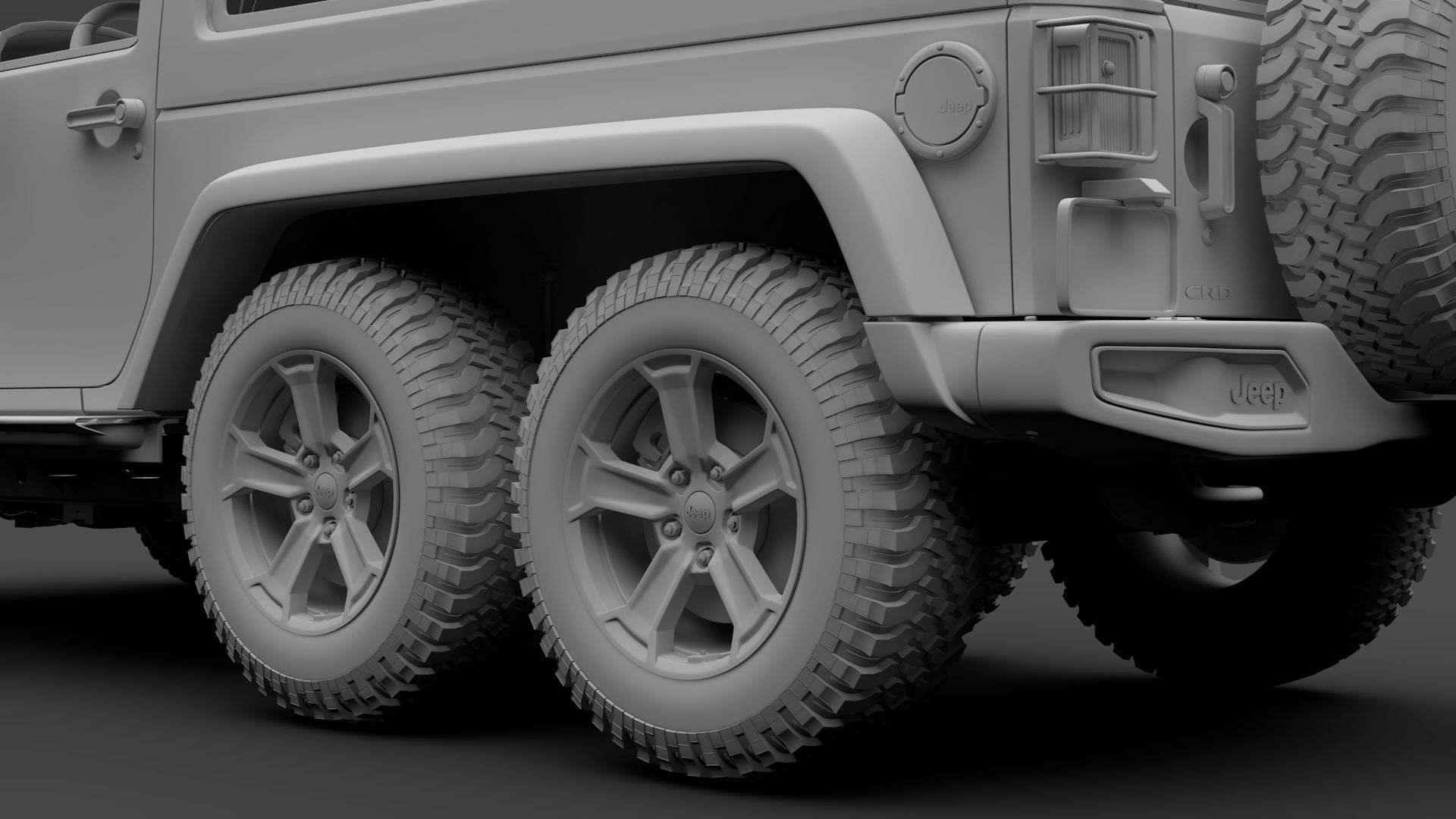 Jeep Wrangler 6x6 Rubicon Recon JK 2017 3D model_19