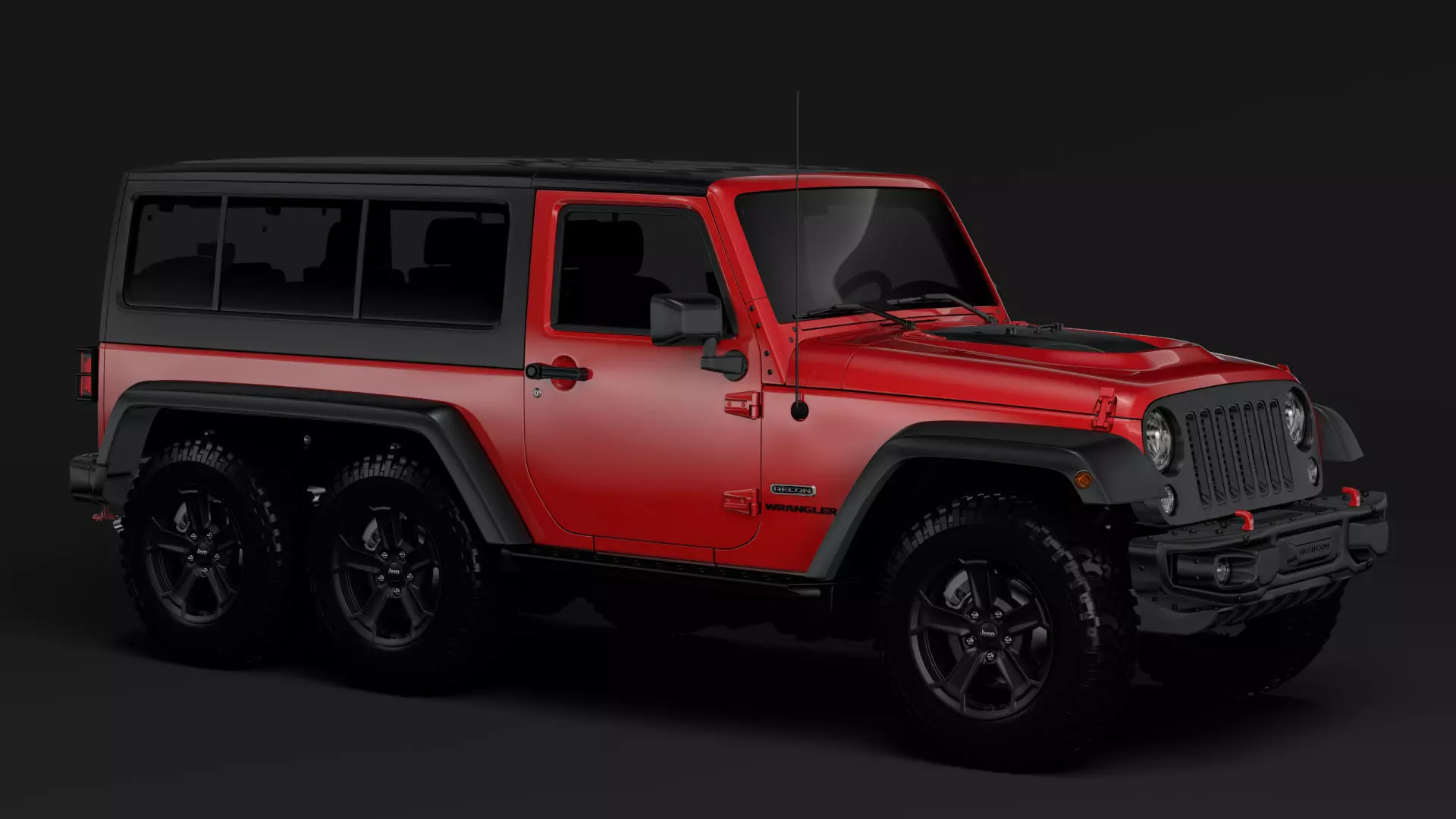 Jeep Wrangler 6x6 Rubicon Recon JK 2017 3D model_0