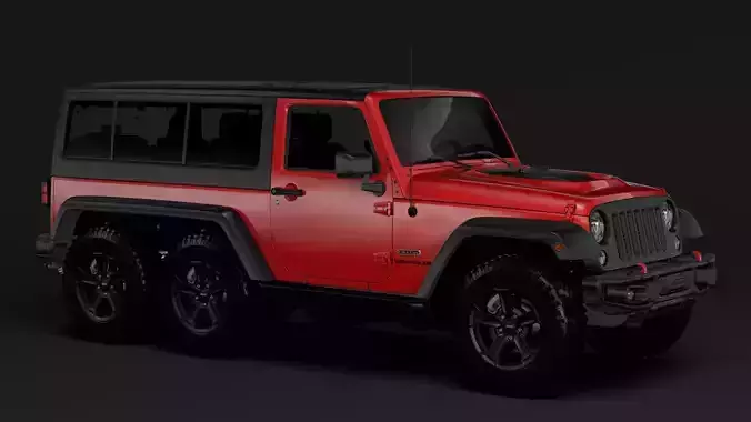 Jeep Wrangler 6x6 Rubicon Recon JK 2017 3D model