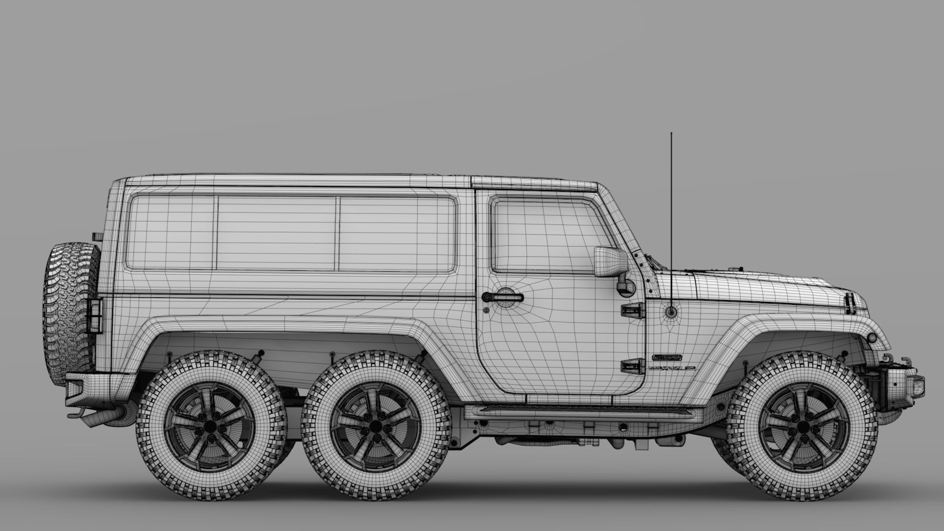 Jeep Wrangler 6x6 Rubicon Recon JK 2017 3D model_14