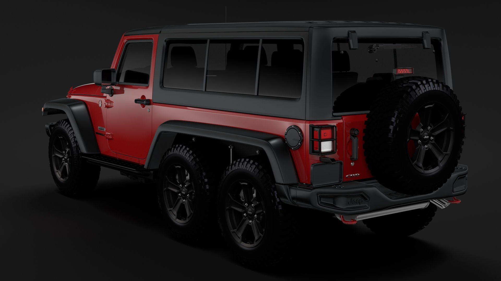 Jeep Wrangler 6x6 Rubicon Recon JK 2017 3D model_4
