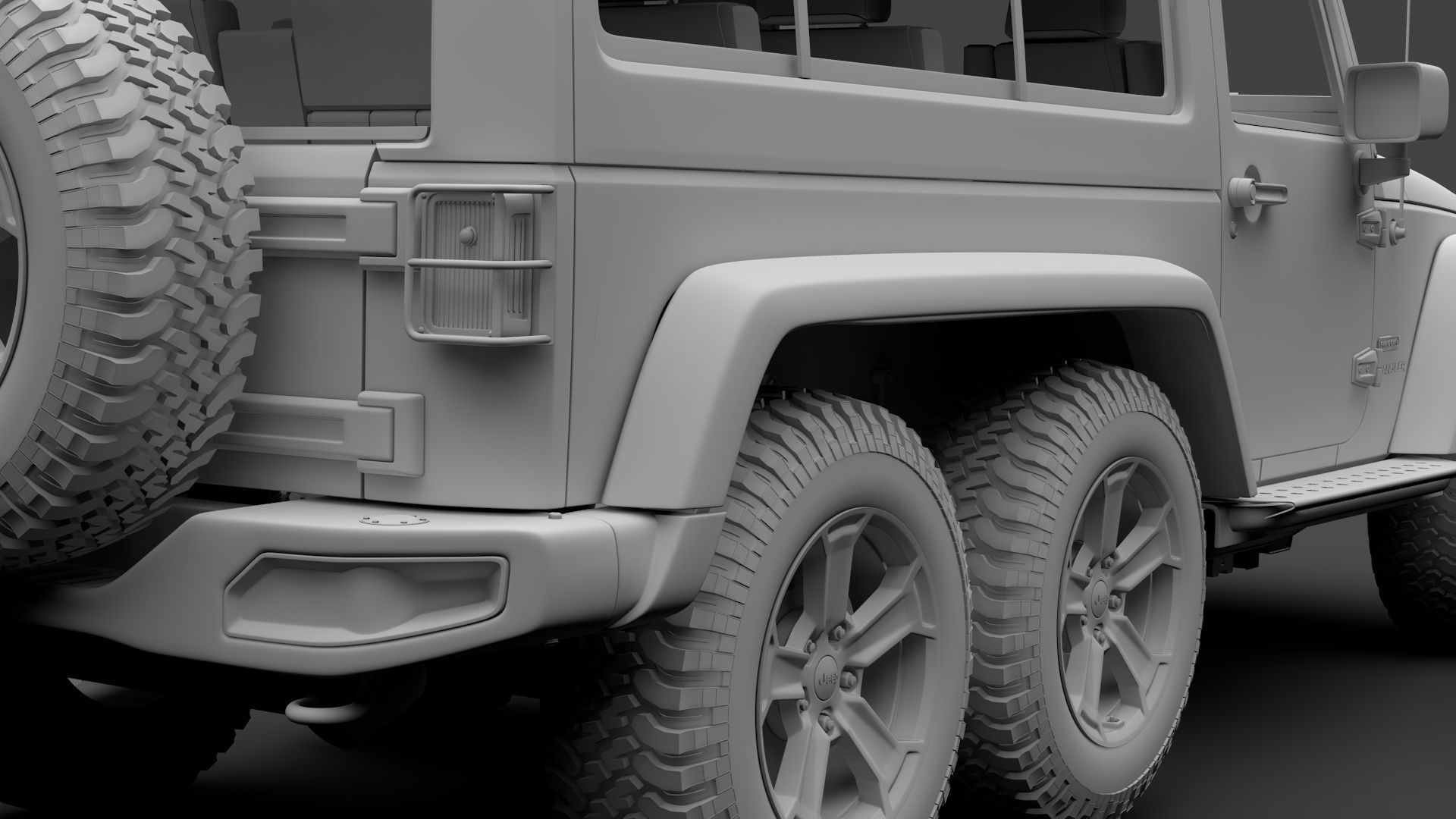 Jeep Wrangler 6x6 Rubicon Recon JK 2017 3D model_21
