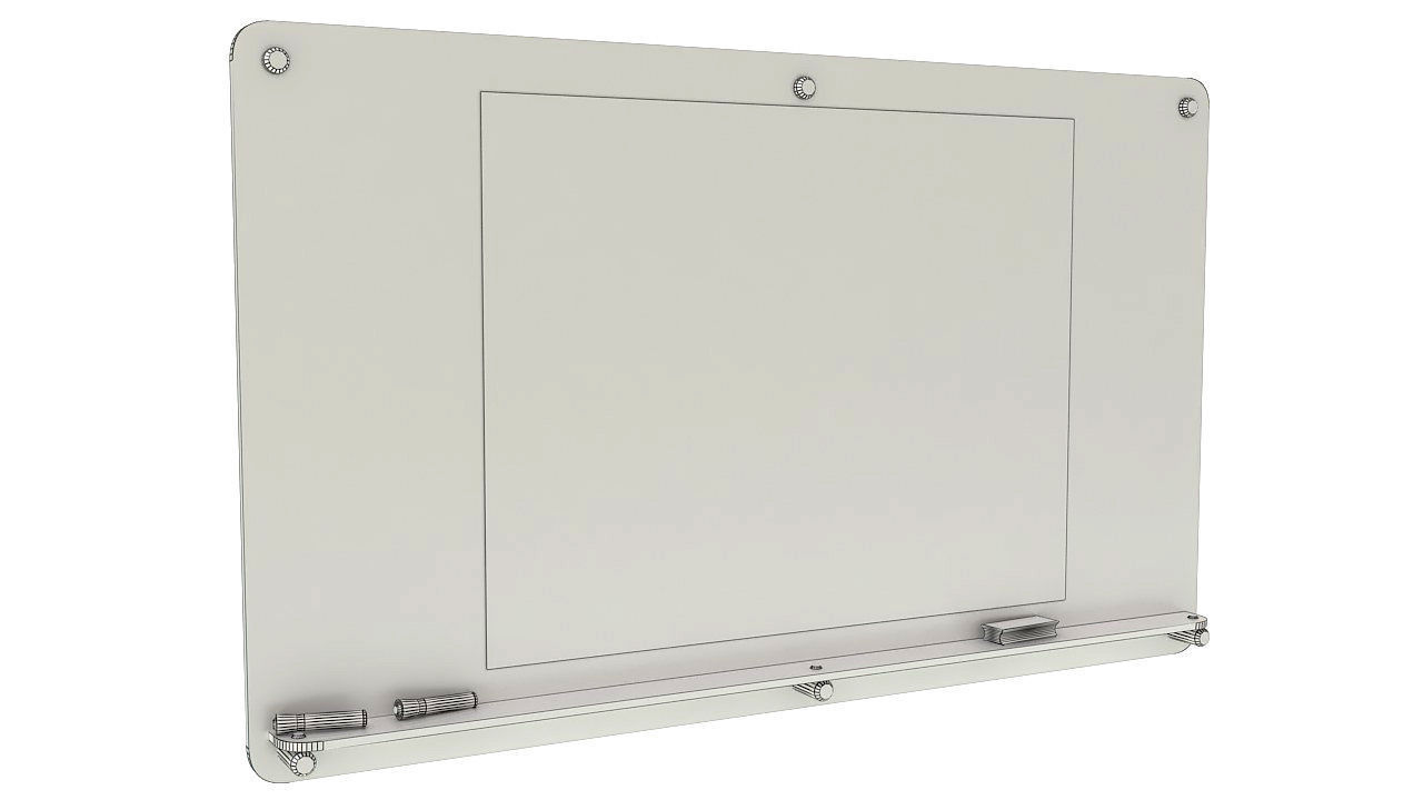 Glass writing board for office 3D model_9