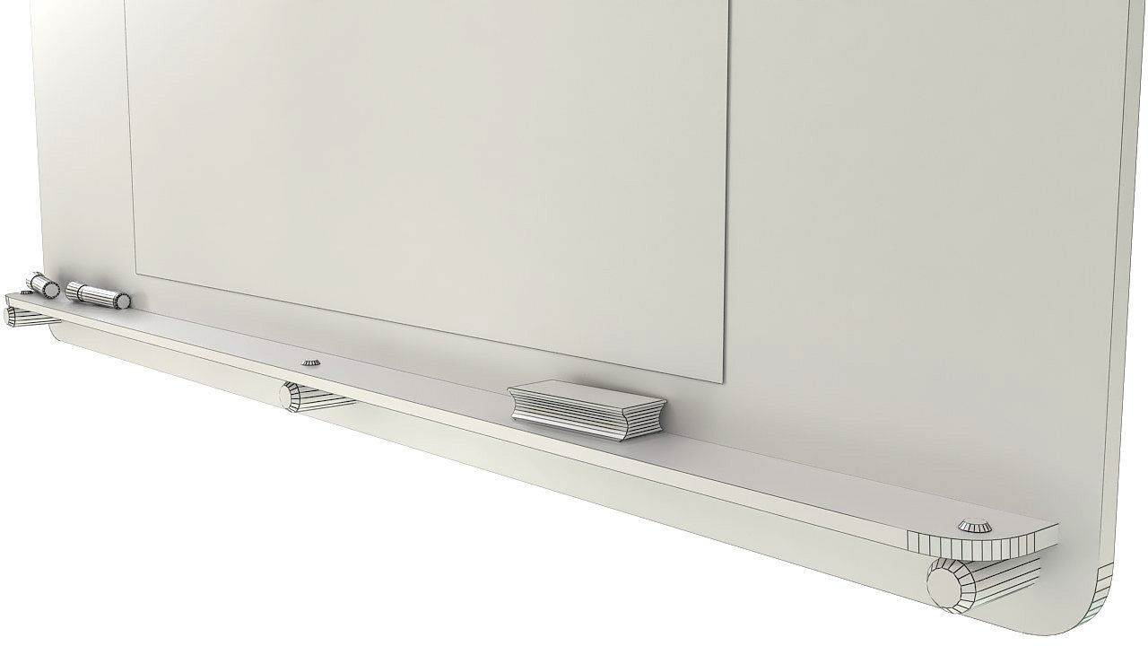 Glass writing board for office 3D model_14