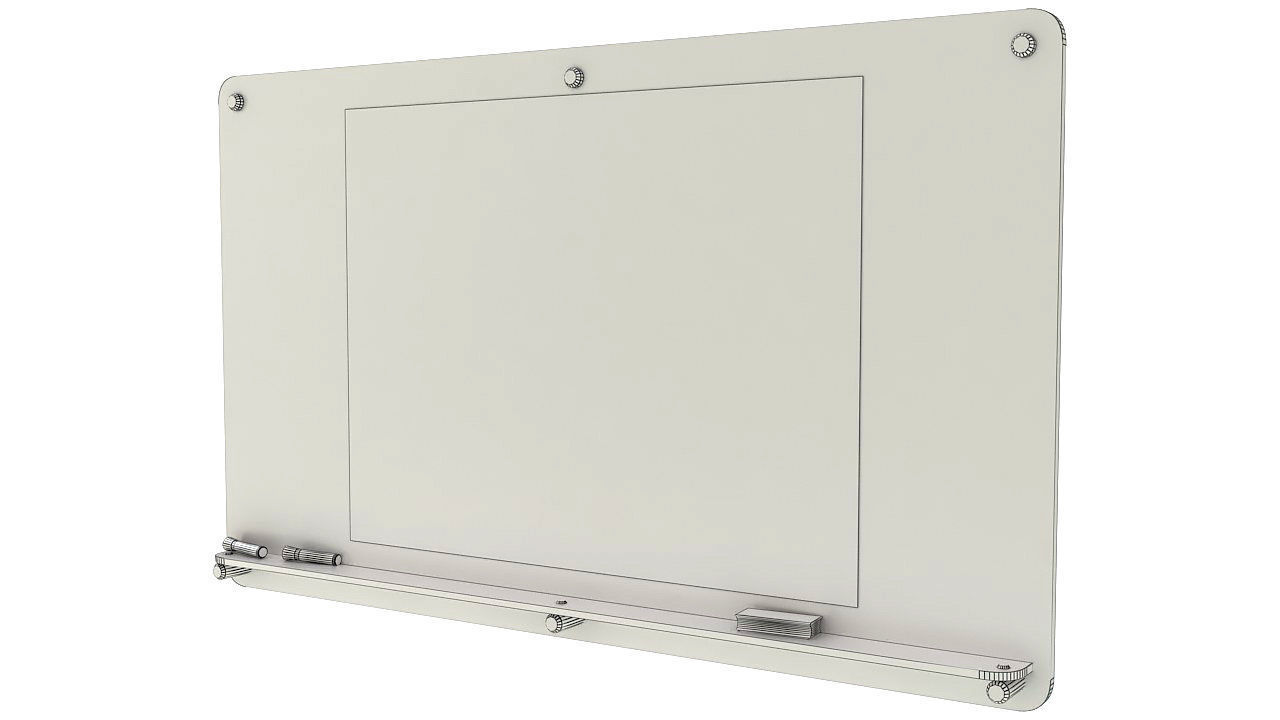 Glass writing board for office 3D model_10