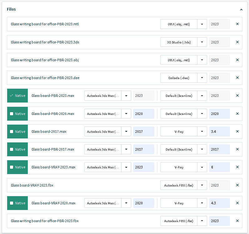 Glass writing board for office 3D model_25