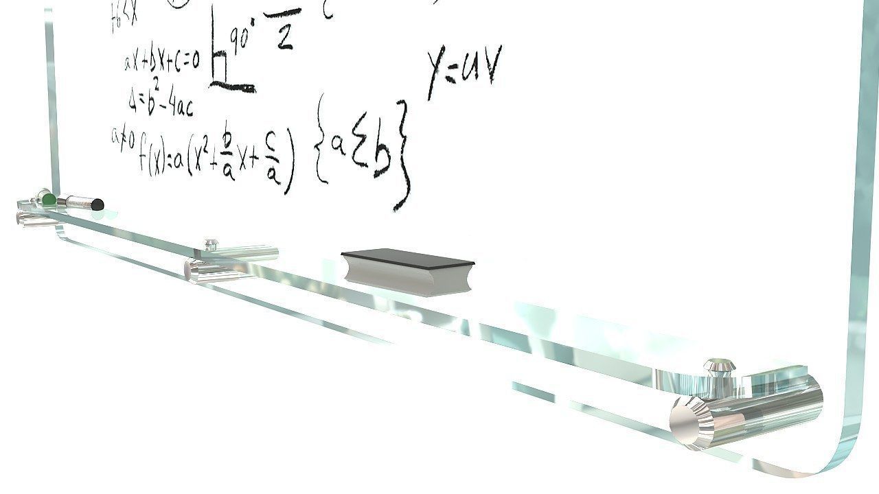 Glass writing board for office 3D model_6