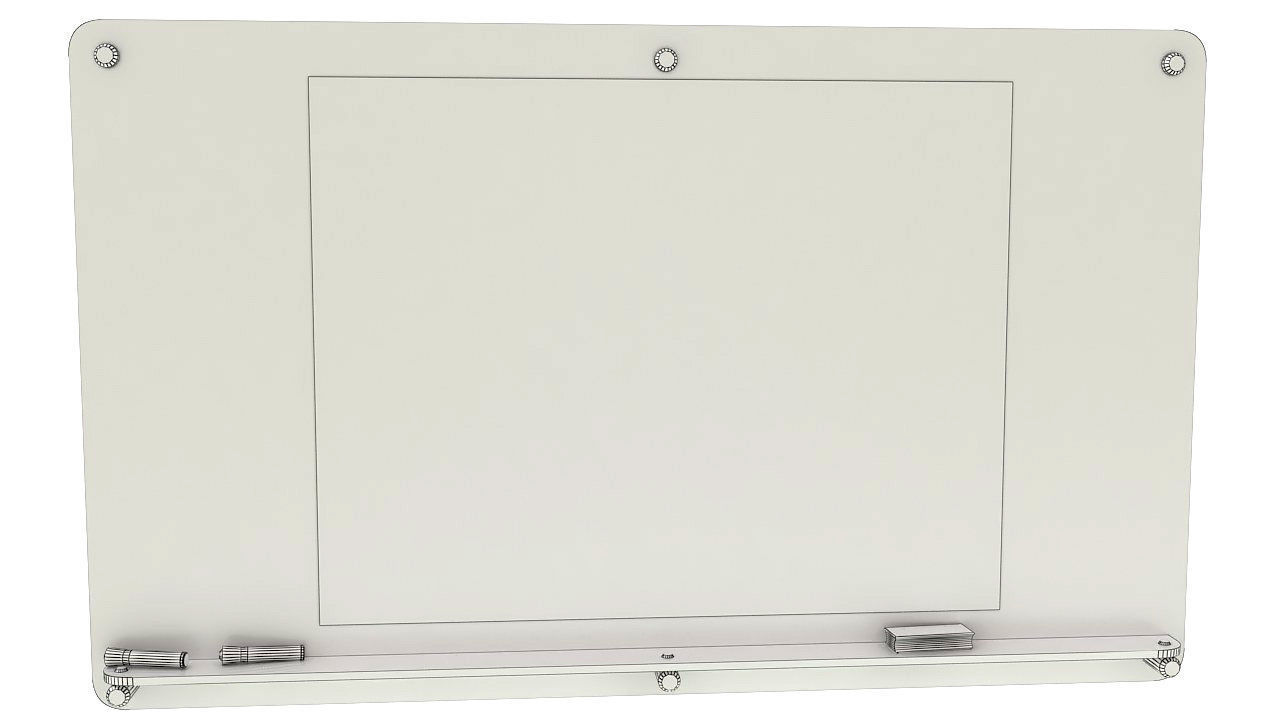 Glass writing board for office 3D model_8