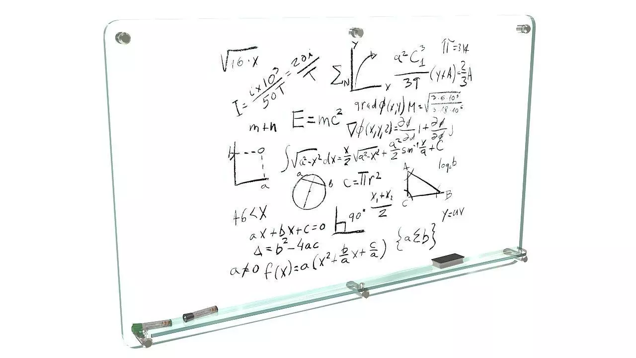 Glass writing board for office 3D model_0