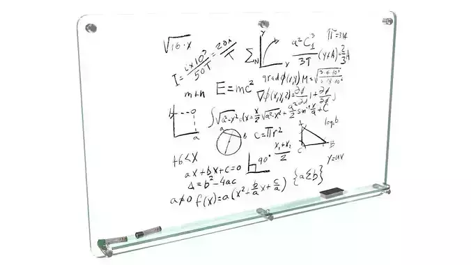 Glass writing board for office 3D model