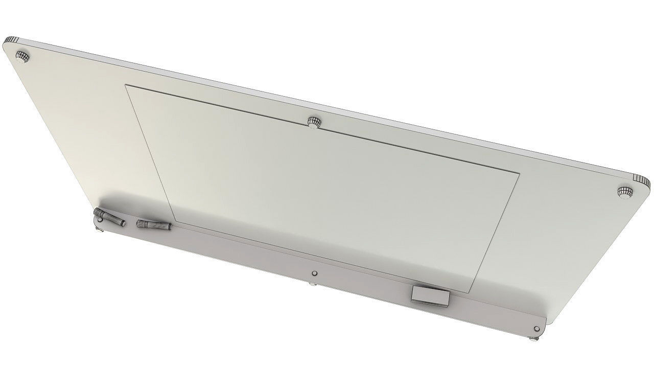 Glass writing board for office 3D model_11