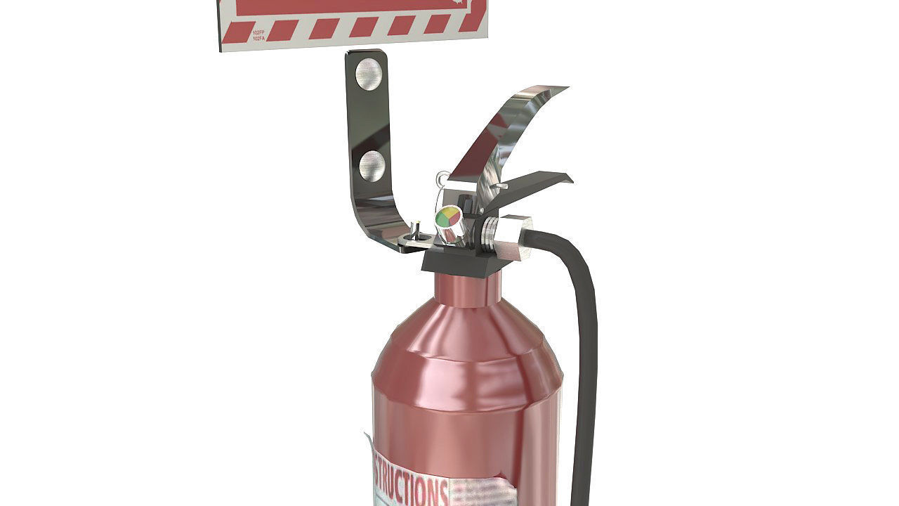 Wall fire extiguisher 3D model_7