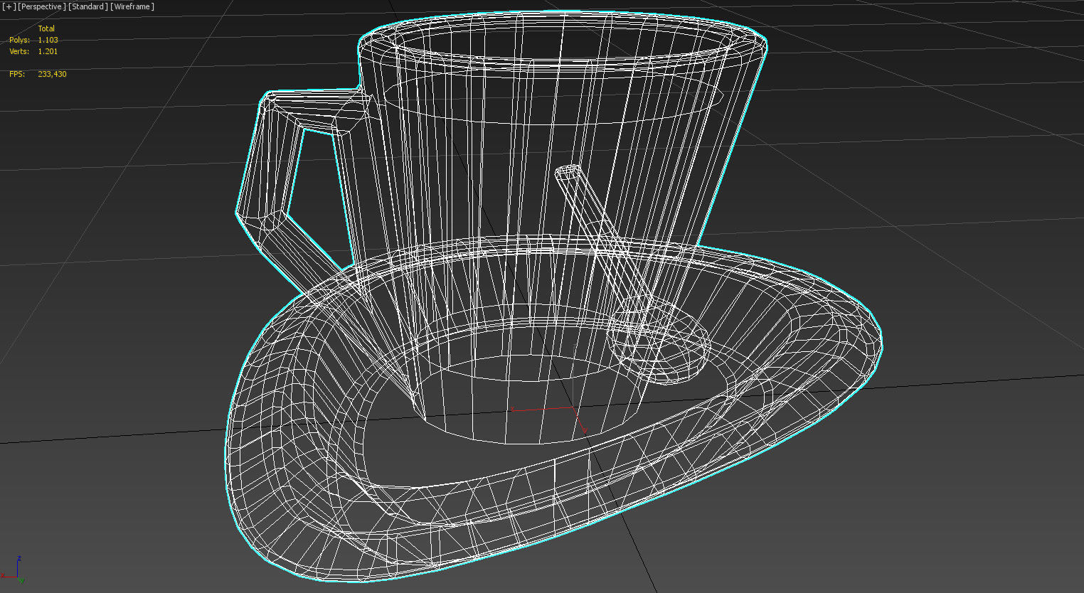 Coffee cup with spoon 3D model_21