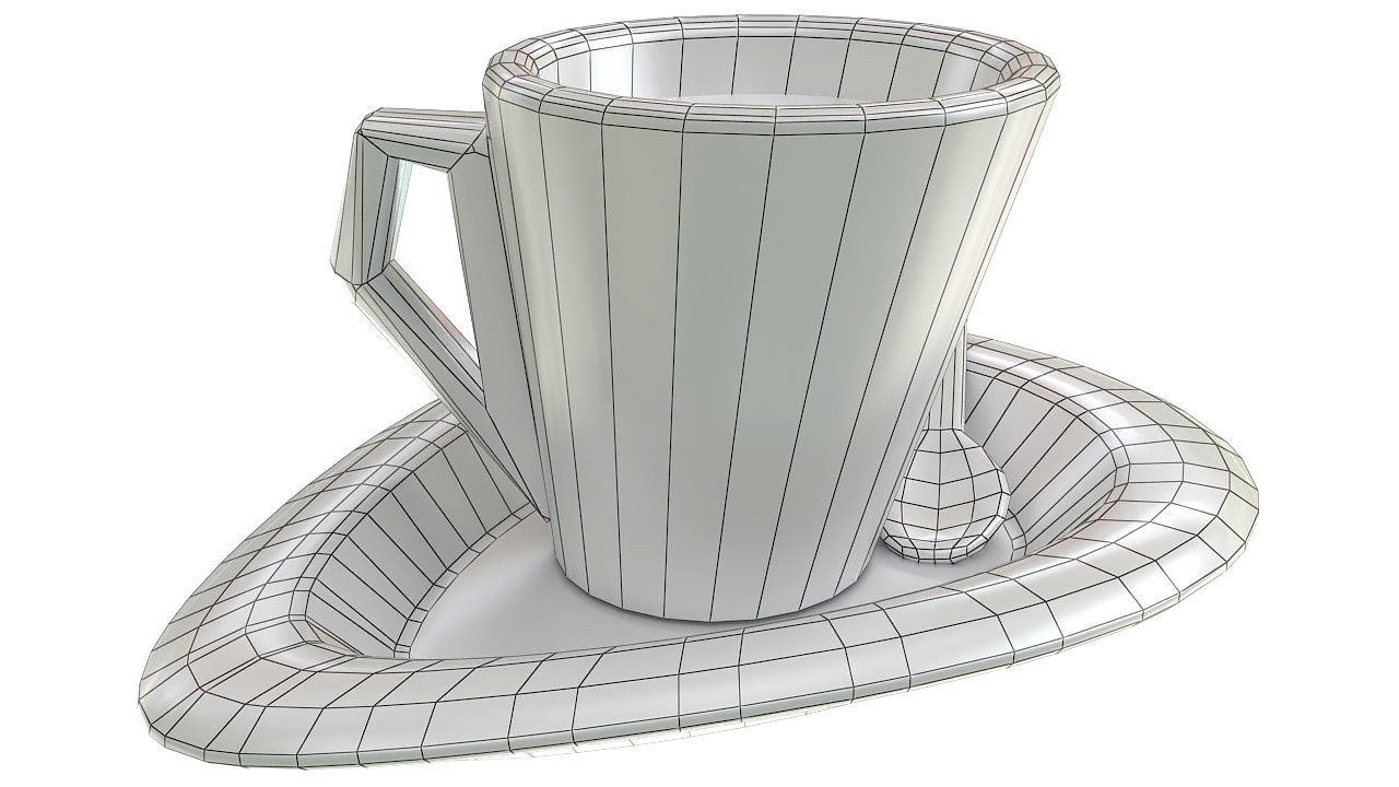Coffee cup with spoon 3D model_13