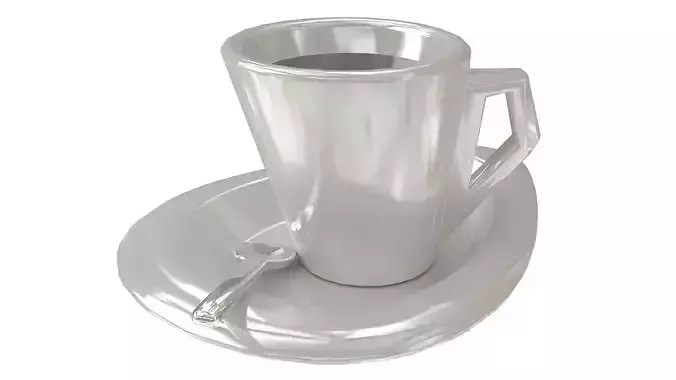 Coffee cup with spoon 3D model