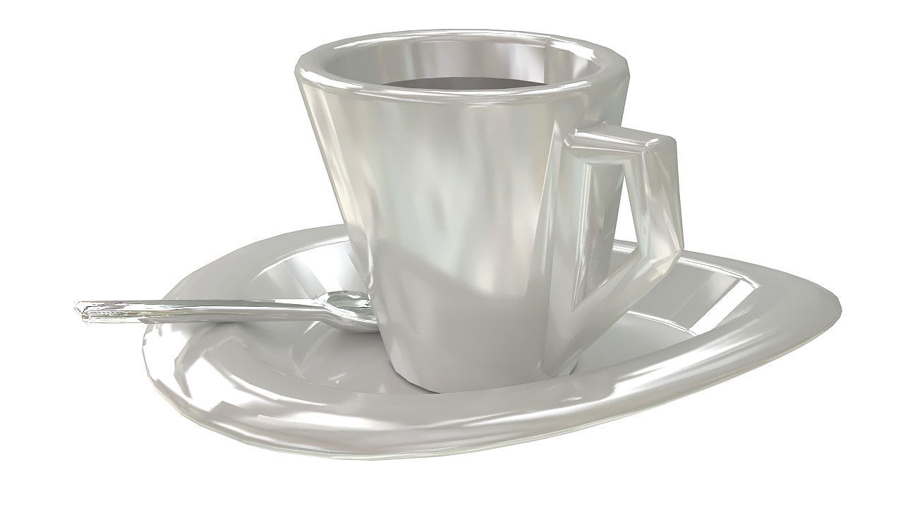 Coffee cup with spoon 3D model_5