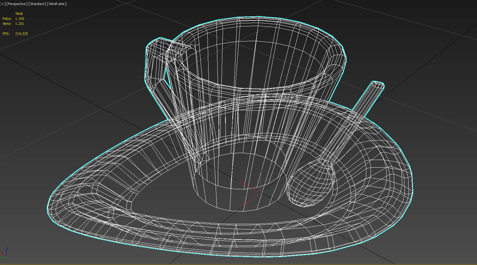 Coffee cup with spoon 3D model_20