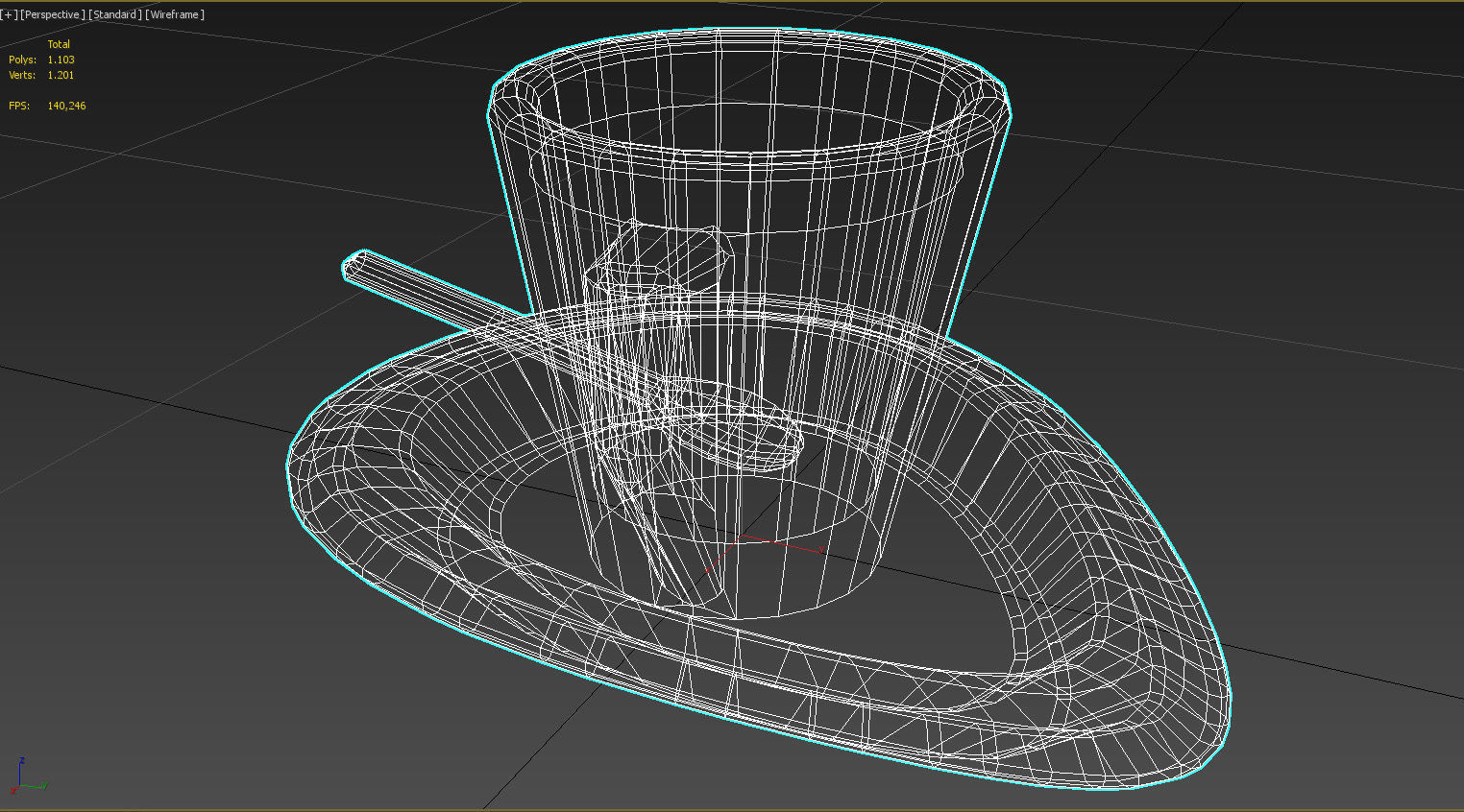 Coffee cup with spoon 3D model_22