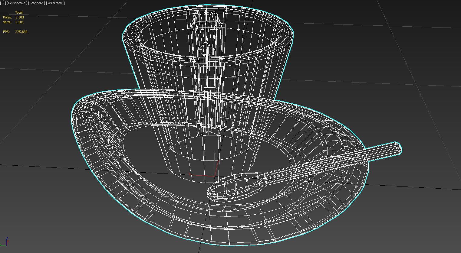Coffee cup with spoon 3D model_19